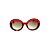 Óculos de sol Gustavo Eyewear G61 19. Cor: Animal print com vermelho translúcido. Haste vermelha. - Imagem 1