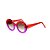 Óculos de sol Gustavo Eyewear G61 21. Cor: Vermelho e violeta translúcidos. Haste vermelha. - Imagem 3