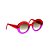 Óculos de sol Gustavo Eyewear G61 21. Cor: Vermelho e violeta translúcidos. Haste vermelha. - Imagem 2