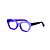 Armação para óculos de Grau Gustavo Eyewear G70 24. Cor: Azul opaco com azul translúcido. Hastes azul e preta. - Imagem 3