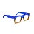 Armação para óculos de Grau Gustavo Eyewear G79 6. Cor: Azul e âmbar translúcido. Haste azul. - Imagem 2
