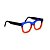 Armação para óculos de Grau Gustavo Eyewear G57 8. Cor: Azul e laranja translúcidos. Haste preta. - Imagem 2