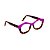 Armação para óculos de Grau Gustavo Eyewear G53 9. Cor: Violeta opaco com animal print. Haste animal print. - Imagem 2