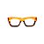 Armação para óculos de Grau Gustavo Eyewear G64 14. Cor: Amarelo translúcido com animal print. Haste amarela. - Imagem 1