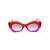 Óculos de sol Gustavo Eyewear G92 1. nas cores vermelho e violeta, com as hastes vermelhas e as lentes cinza degradê. - Imagem 1