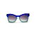 Óculos de sol Gustavo Eyewear G75 6. Cor: Azul translúcido e acqua. Haste azul. Lentes cinza. - Imagem 1