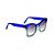 Óculos de sol Gustavo Eyewear G75 6. Cor: Azul translúcido e acqua. Haste azul. Lentes cinza. - Imagem 2