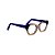 Armação para óculos de Grau Gustavo Eyewear G70 17. Cor: Fumê com azul translúcido. Haste azul. - Imagem 2