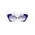 Óculos de Sol Gustavo Eyewear G58 11. Cor: Azul bic a acqua translúcido. Haste preta. Lentes cinza. - Imagem 1