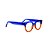 Armação para óculos de Grau Gustavo Eyewear G56 12. Cor: Azul e laranja translúcido. Haste azul. - Imagem 2