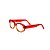 Armação para óculos de Grau Gustavo Eyewear G50 9. Cor: Vermelho, âmbar e laranja translúcido. Haste vermelha. - Imagem 3