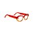 Óculos de Grau Gustavo Eyewear G50 6 nas cores vermelho, âmbar e laranja com as hastes vermelhas. - Imagem 2