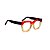 Armação para óculos de Grau Gustavo Eyewear G57 19. Cor: Âmbar e vermelho translúcido. Haste marrom. - Imagem 2