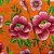 Chita Estampada Laranja Flores Rosas 1mt x 1,40mt de Largura - Imagem 3