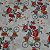 Tricoline Estampado Floral Vermelho e BIcicletas - Imagem 1