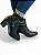 Bota Salto Bloco Strass Preta - Imagem 2