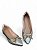 Sapatilha Bico Fino Glamour Dourada Laço Strass - Imagem 4