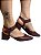 Scarpin Fivela Salto Bloco Marsala - Imagem 2
