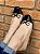 Sapatilha Bico Quadrado Lacinho Off-White Ponteira Preta Verniz - Imagem 2