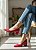 Sapato Scarpin Vermelho Liso Salto Baixo - Imagem 1