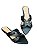 Chinelo Rasteira Bico Folha Spike Preta - Imagem 1