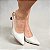 Scarpin Slingback Salto Taça Cromado Liso Off-White - Imagem 2