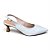 Scarpin Slingback Salto Taça Cromado Liso Off-White - Imagem 2