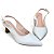 Scarpin Slingback Salto Taça Cromado Liso Off-White - Imagem 1