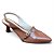 Scarpin Slingback Salto Taça Fivela Caramelo Verniz - Imagem 2