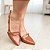 Scarpin Slingback Salto Taça Fivela Caramelo Verniz - Imagem 2