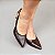 Scarpin Slingback Salto Taça Cromado Liso Café - Imagem 2