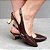 Scarpin Slingback Salto Taça Cromado Liso Café - Imagem 1
