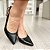 Scarpin Slingback Salto Taça Cromado Liso Preto - Imagem 2