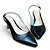 Scarpin Slingback Salto Taça Cromado Liso Preto - Imagem 1