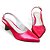 Scarpin Slingback Salto Taça Cromado Liso Vermelho - Imagem 1