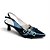 Scarpin Slingback Salto Taça Fivela Tripla Tricê Preto - Imagem 3