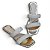 Chinelo Rasteira Faixa Dupla Pedraria Rose Gold - Imagem 1
