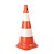 Cone Rigido Plastico Laranja/Branco 50cm - Imagem 1