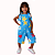 Macacão Infantil Azul Feminino com Estampa de Flores Coloridas - Imagem 4