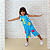 Macacão Infantil Azul Feminino com Estampa de Flores Coloridas - Imagem 2