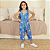 Macacão infantil  feminino azul linda viscose - Imagem 3
