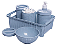 KIT HIGIENE PLASUTIL TRAMA AZUL - Imagem 1