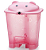 LIXEIRA INFANTIL ADOLETA URSO C/ PEDAL 12 LITROS ROSA TRANSLUCIDO - Imagem 1