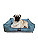 Cama Pet Cachorro & Gato- Suede- Veludo- G- Azul - Imagem 1