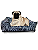Caminha Pet Cachorro & Gato- Impermeável- Acquablock- G - Preto Geométrico Listrado - Imagem 1