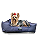 Cama Pet Cachorro & Gato 100% Algodão- Brim- M- Azul - Imagem 1