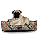 Cama Pet- G- Impermeável- Malaga- Mosaico Verde - Imagem 1