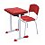 Kit Escolar Individual VERMELHO – (Mesa e Cadeira) – ADULTO – COR VERMELHO – 40082 - Imagem 1