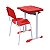 Kit Escolar Individual VERMELHO – (Mesa e Cadeira) – ADULTO – COR VERMELHO – 40082 - Imagem 2