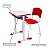 Kit Escolar Individual VERMELHO – (Mesa e Cadeira) – ADULTO – MADEIRA – COR VERMELHO – 40096 - Imagem 3